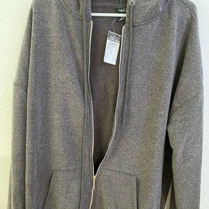 zip up grey hoodie!! never worn!